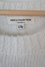 New U Collection Wildflower Embroidered Wool Blend Jumper Size L/XL