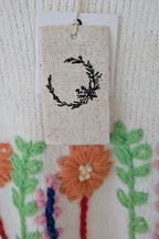 New U Collection Wildflower Embroidered Wool Blend Jumper Size L/XL