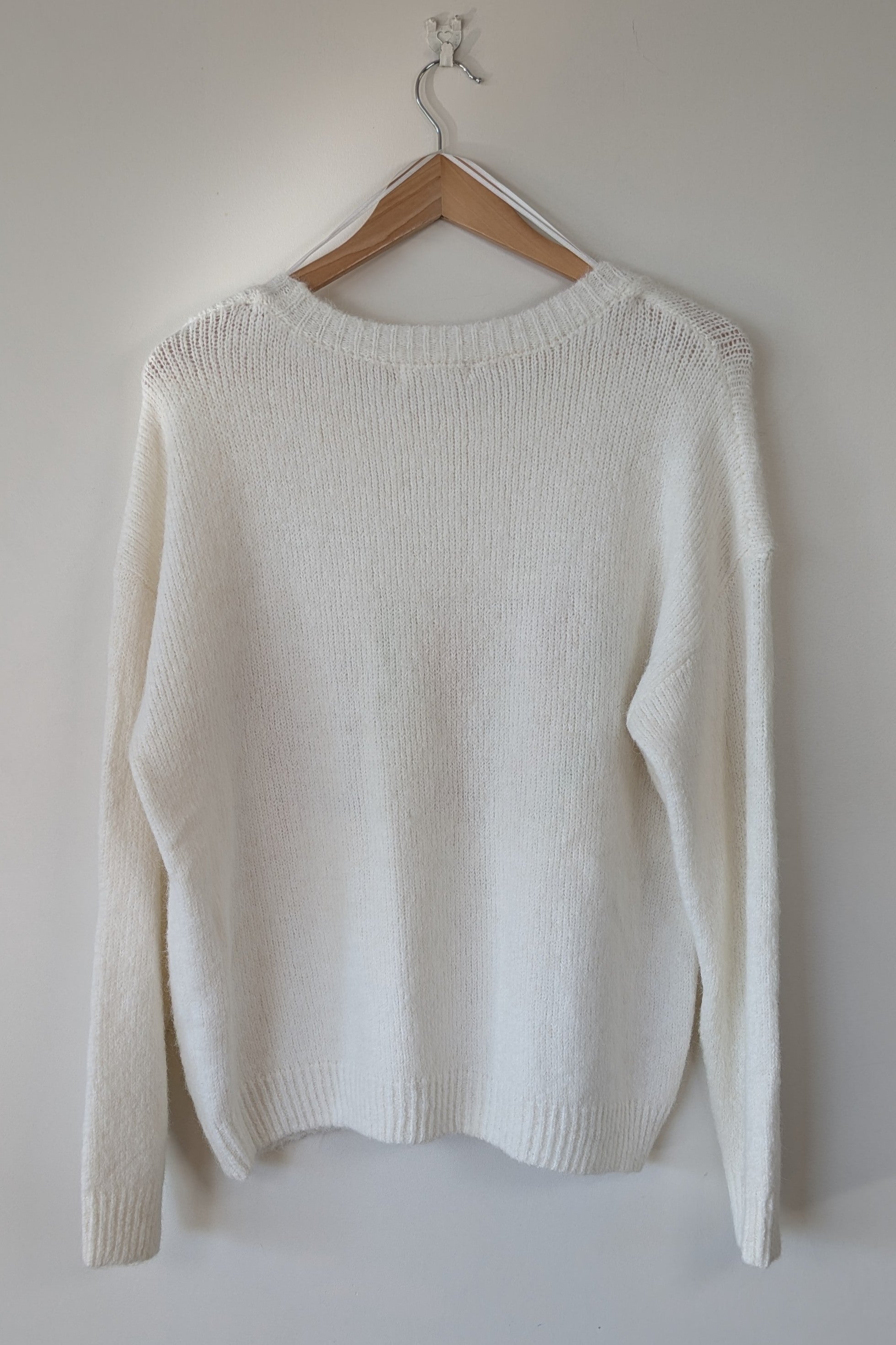 New U Collection Wildflower Embroidered Wool Blend Jumper Size L/XL