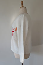 New U Collection Wildflower Embroidered Wool Blend Jumper Size L/XL