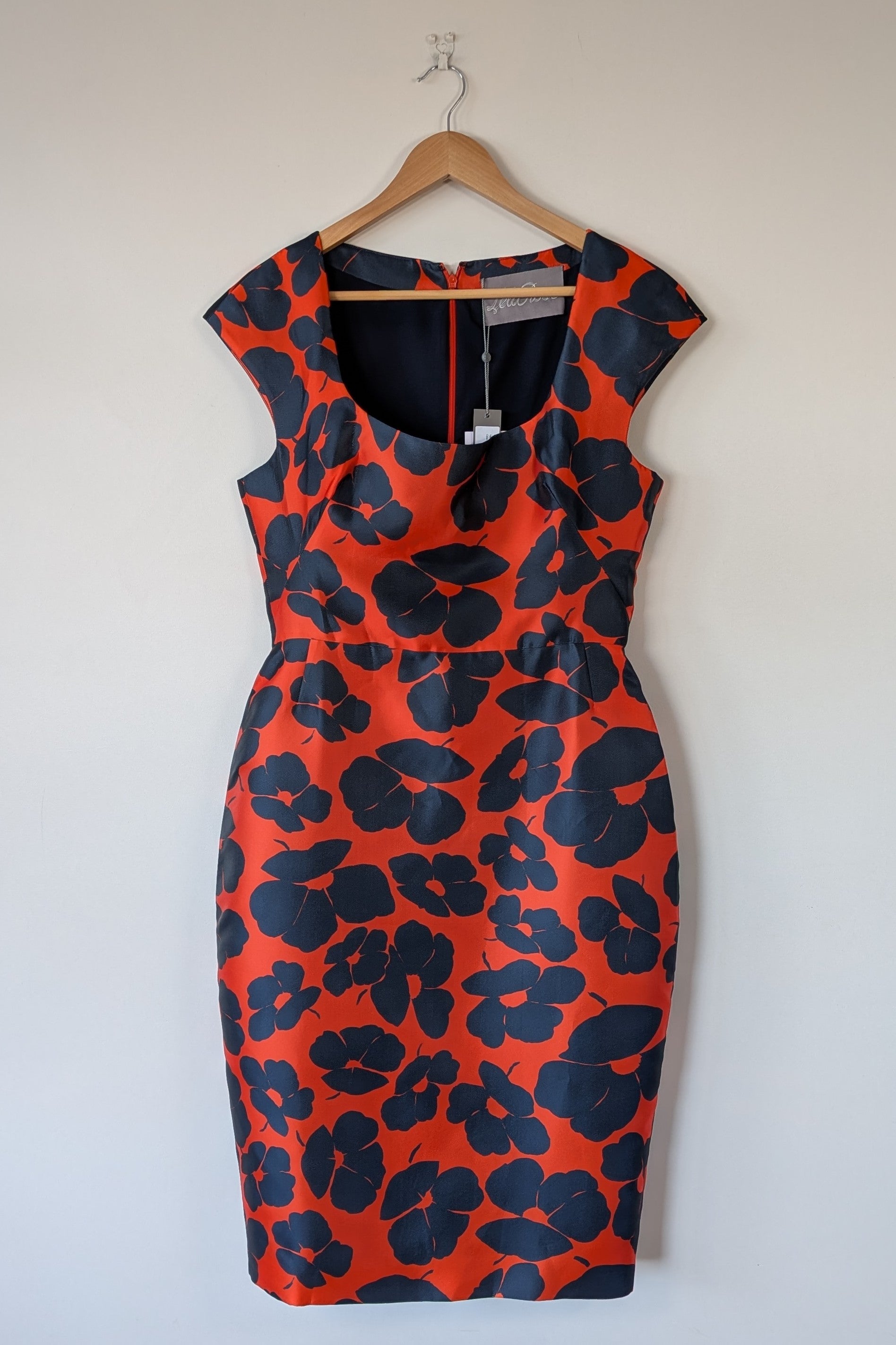 Lela Rose Floral Print Duchesse Satin Dress Size 16 BNWT RRP $2,535