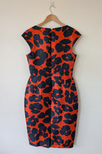 Lela Rose Floral Print Duchesse Satin Dress Size 16 BNWT RRP $2,535