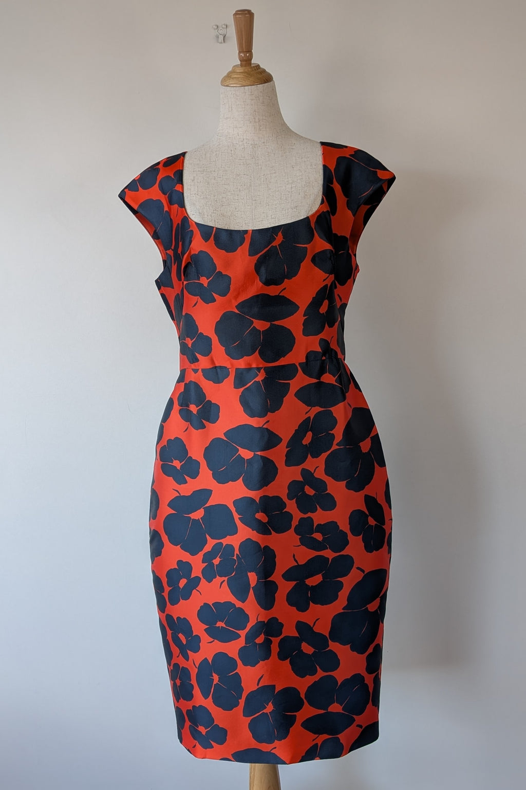 Lela Rose Floral Print Duchesse Satin Dress Size 16 BNWT RRP $2,535