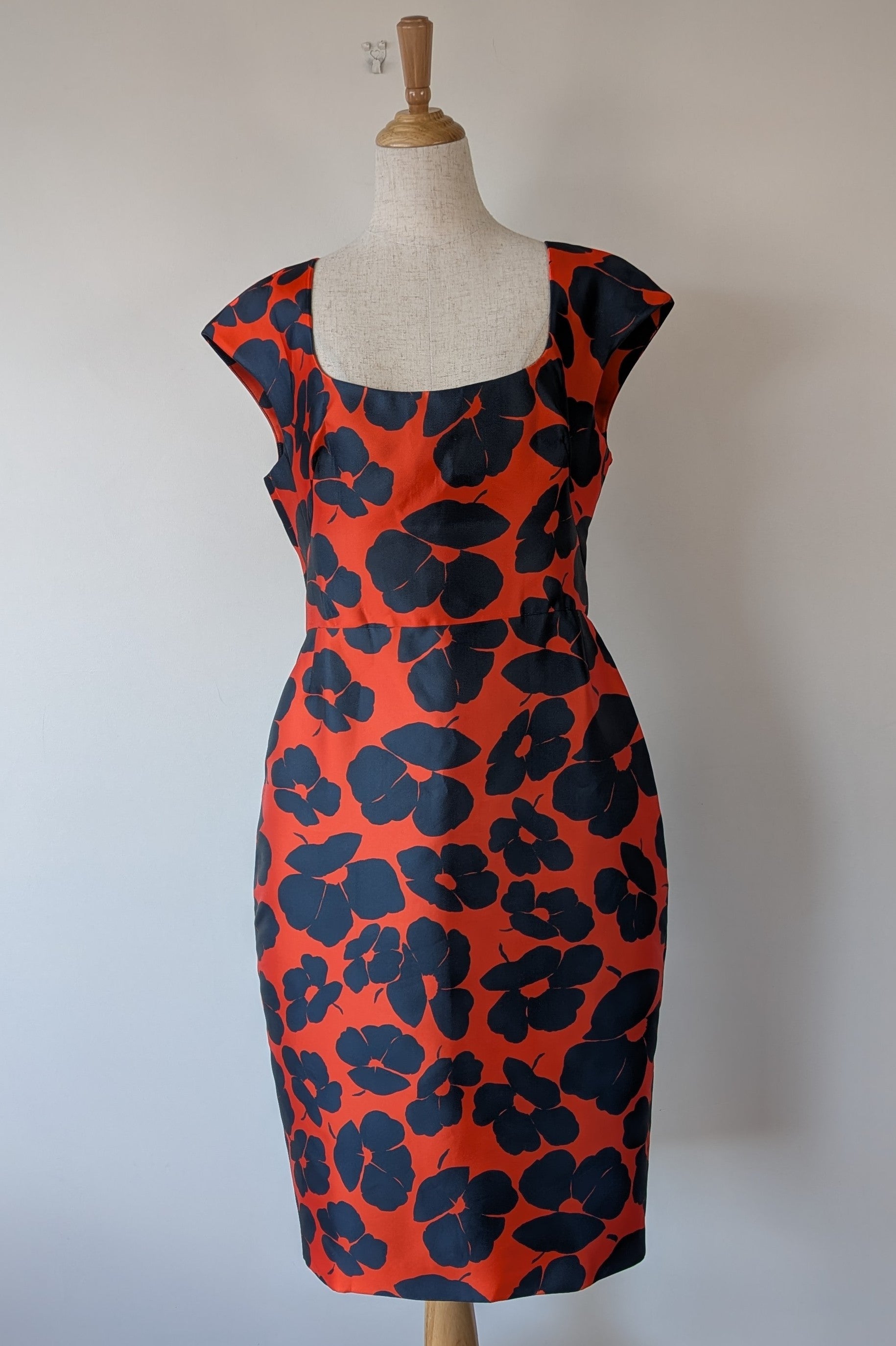Lela Rose Floral Print Duchesse Satin Dress Size 16 BNWT RRP $2,535