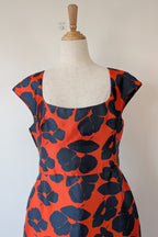 Lela Rose Floral Print Duchesse Satin Dress Size 16 BNWT RRP $2,535