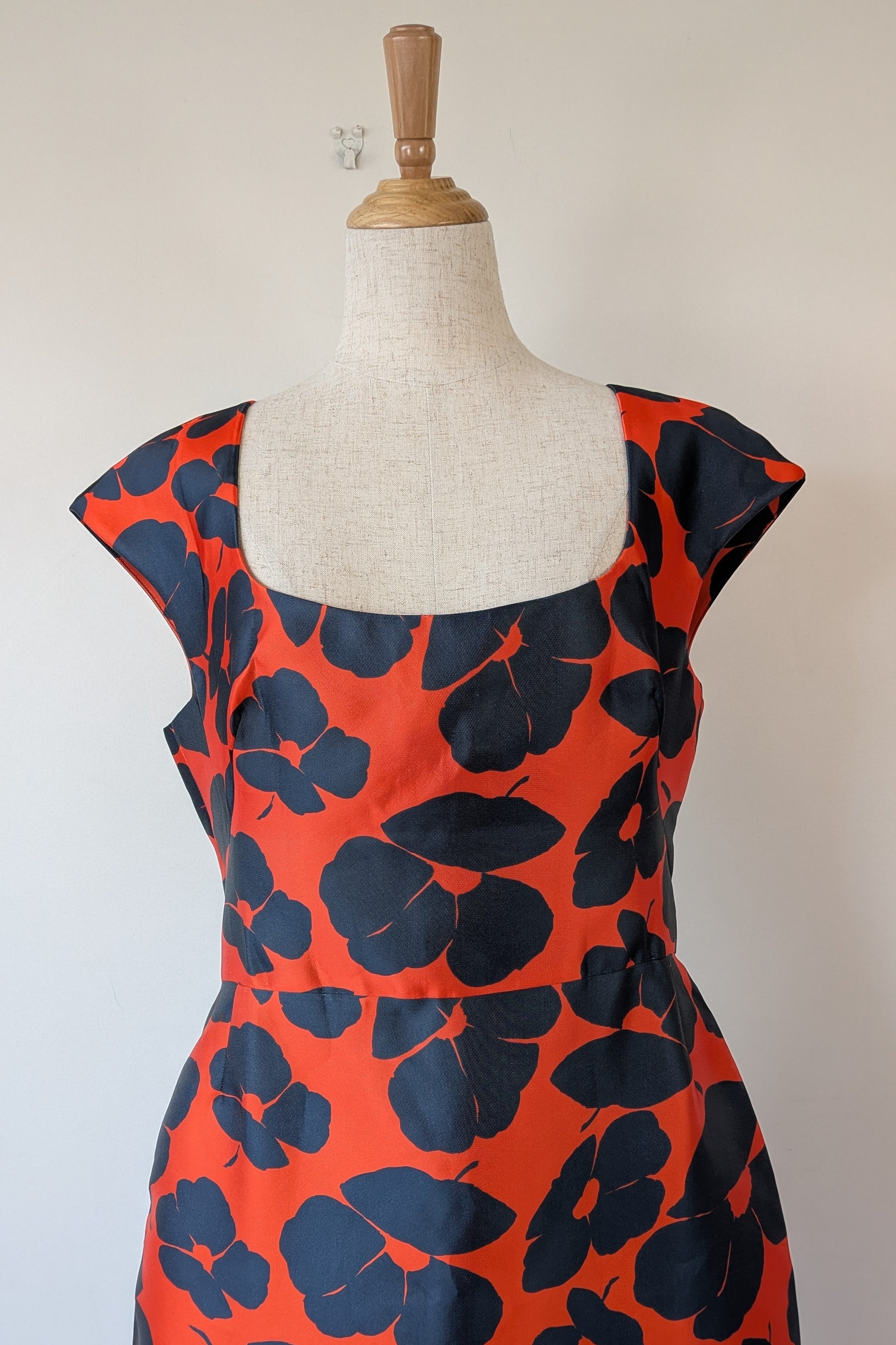 Lela Rose Floral Print Duchesse Satin Dress Size 16 BNWT RRP $2,535