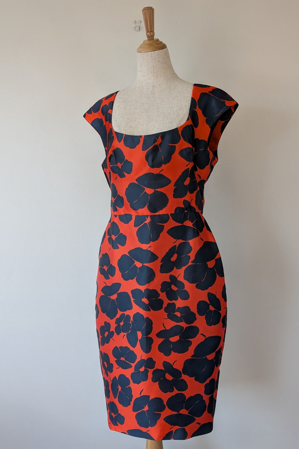 Lela Rose Floral Print Duchesse Satin Dress Size 16 BNWT RRP $2,535
