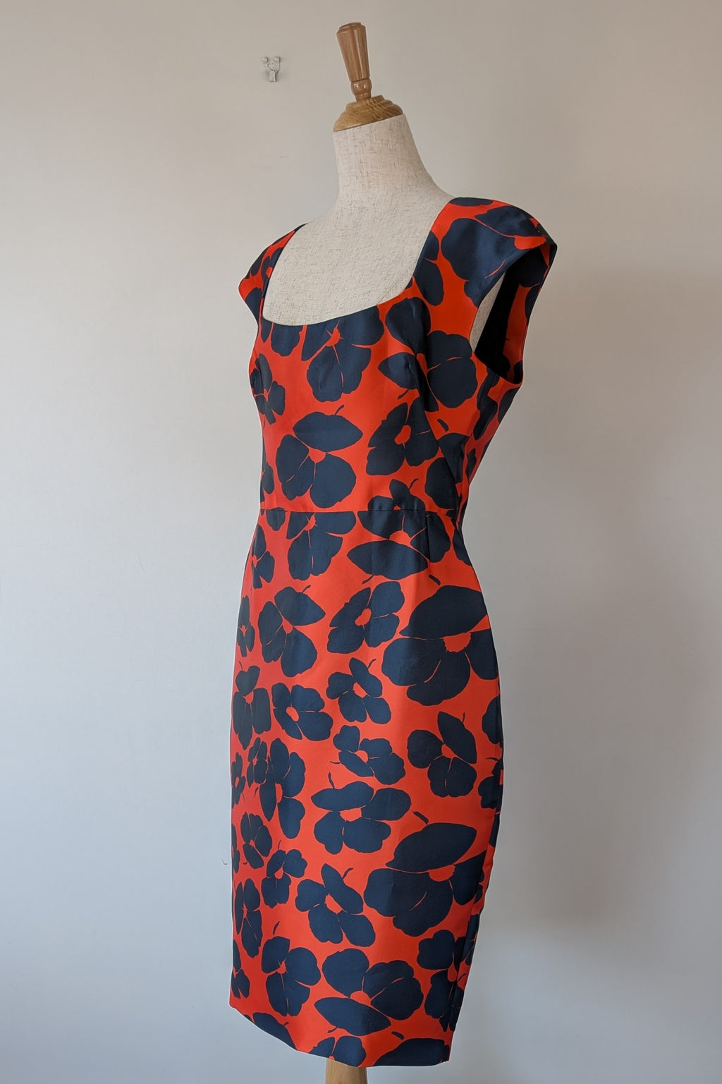 Lela Rose Floral Print Duchesse Satin Dress Size 16 BNWT RRP $2,535