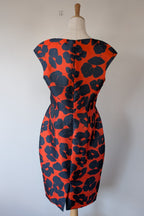 Lela Rose Floral Print Duchesse Satin Dress Size 16 BNWT RRP $2,535