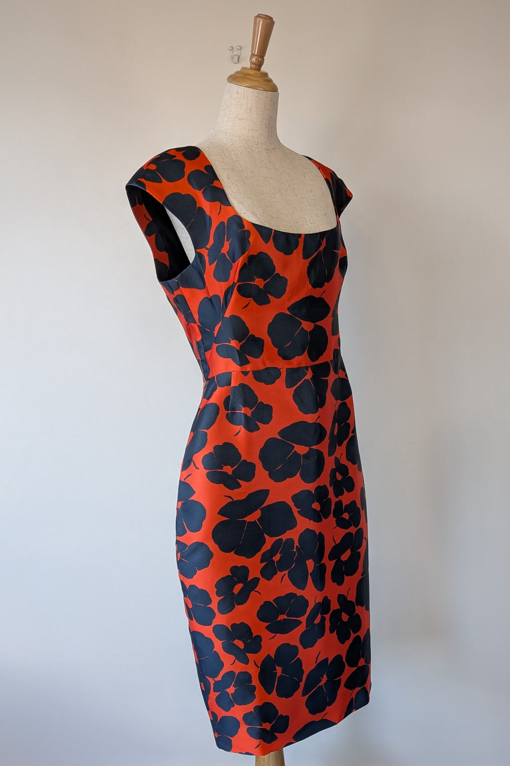 Lela Rose Floral Print Duchesse Satin Dress Size 16 BNWT RRP $2,535