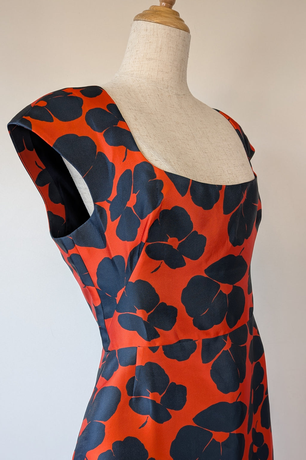 Lela Rose Floral Print Duchesse Satin Dress Size 16 BNWT RRP $2,535