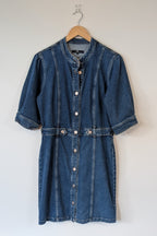 7 For All Mankind Cruise Marina Denim Mini Dress Size M