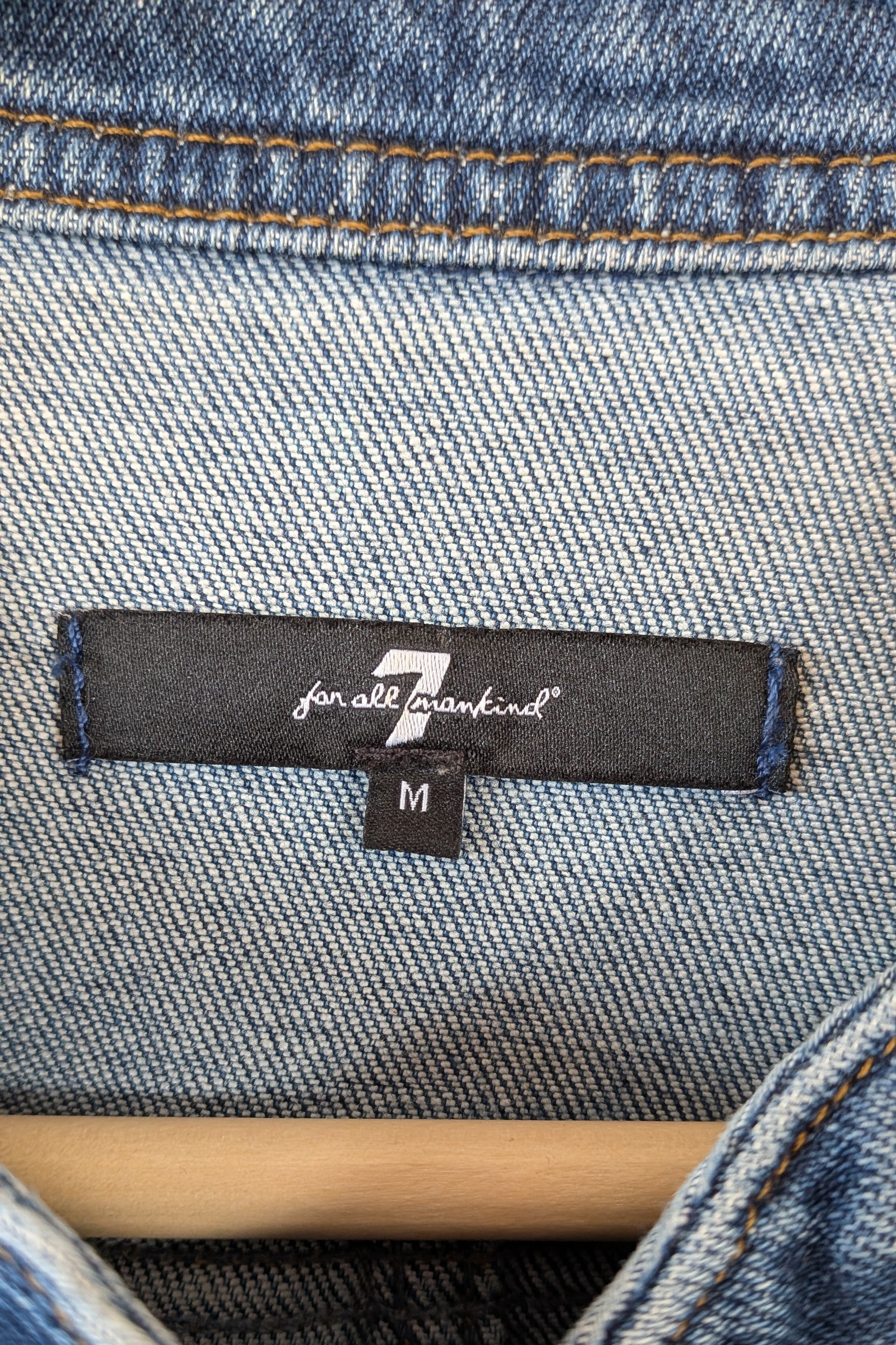 7 For All Mankind Cruise Marina Denim Mini Dress Size M