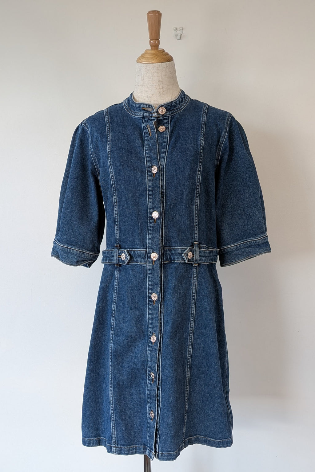 7 For All Mankind Cruise Marina Denim Mini Dress Size M