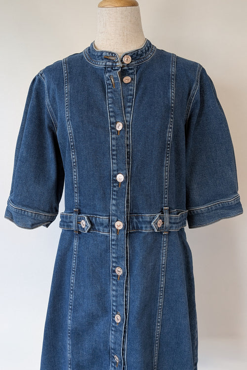 7 For All Mankind Cruise Marina Denim Mini Dress Size M