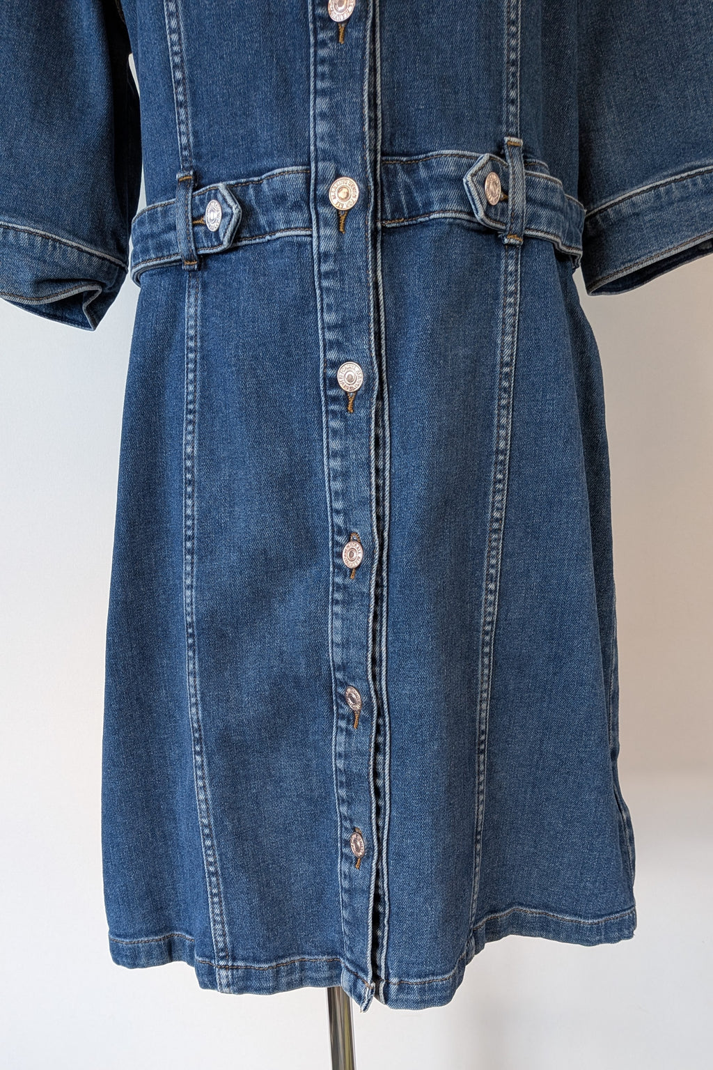 7 For All Mankind Cruise Marina Denim Mini Dress Size M