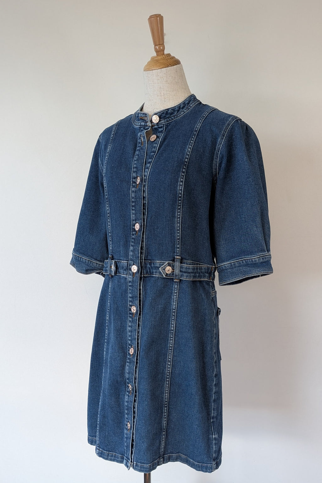 7 For All Mankind Cruise Marina Denim Mini Dress Size M