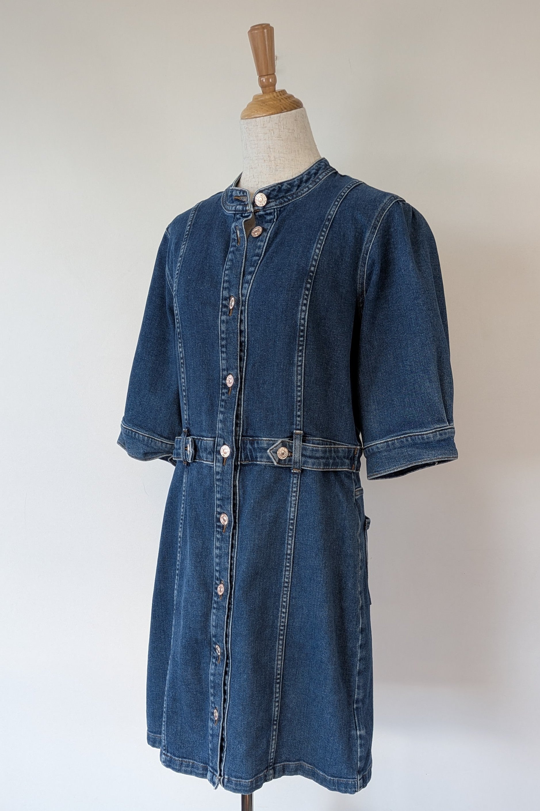 7 For All Mankind Cruise Marina Denim Mini Dress Size M