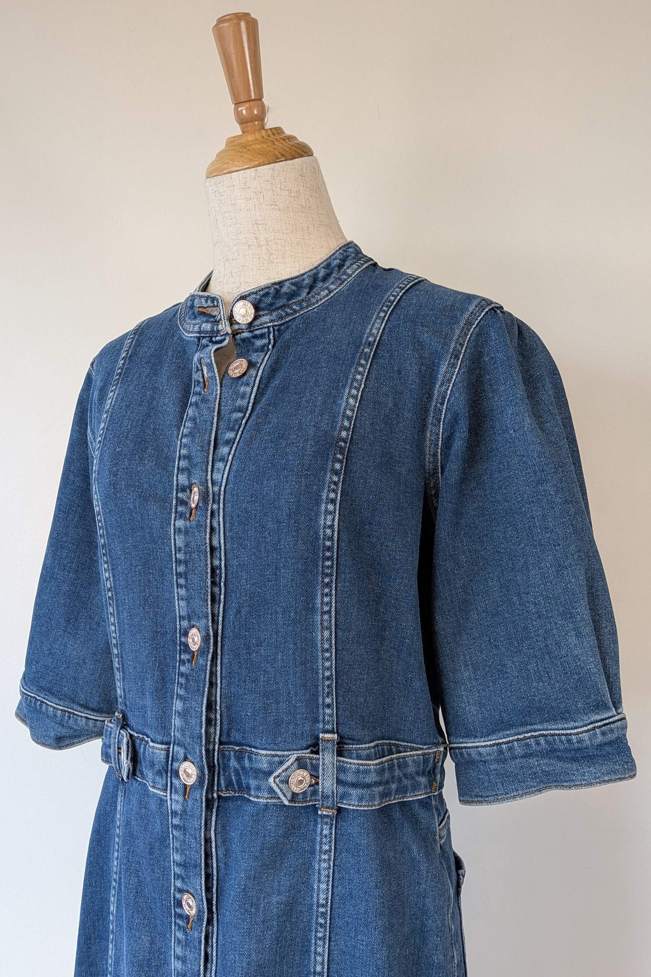 7 For All Mankind Cruise Marina Denim Mini Dress Size M