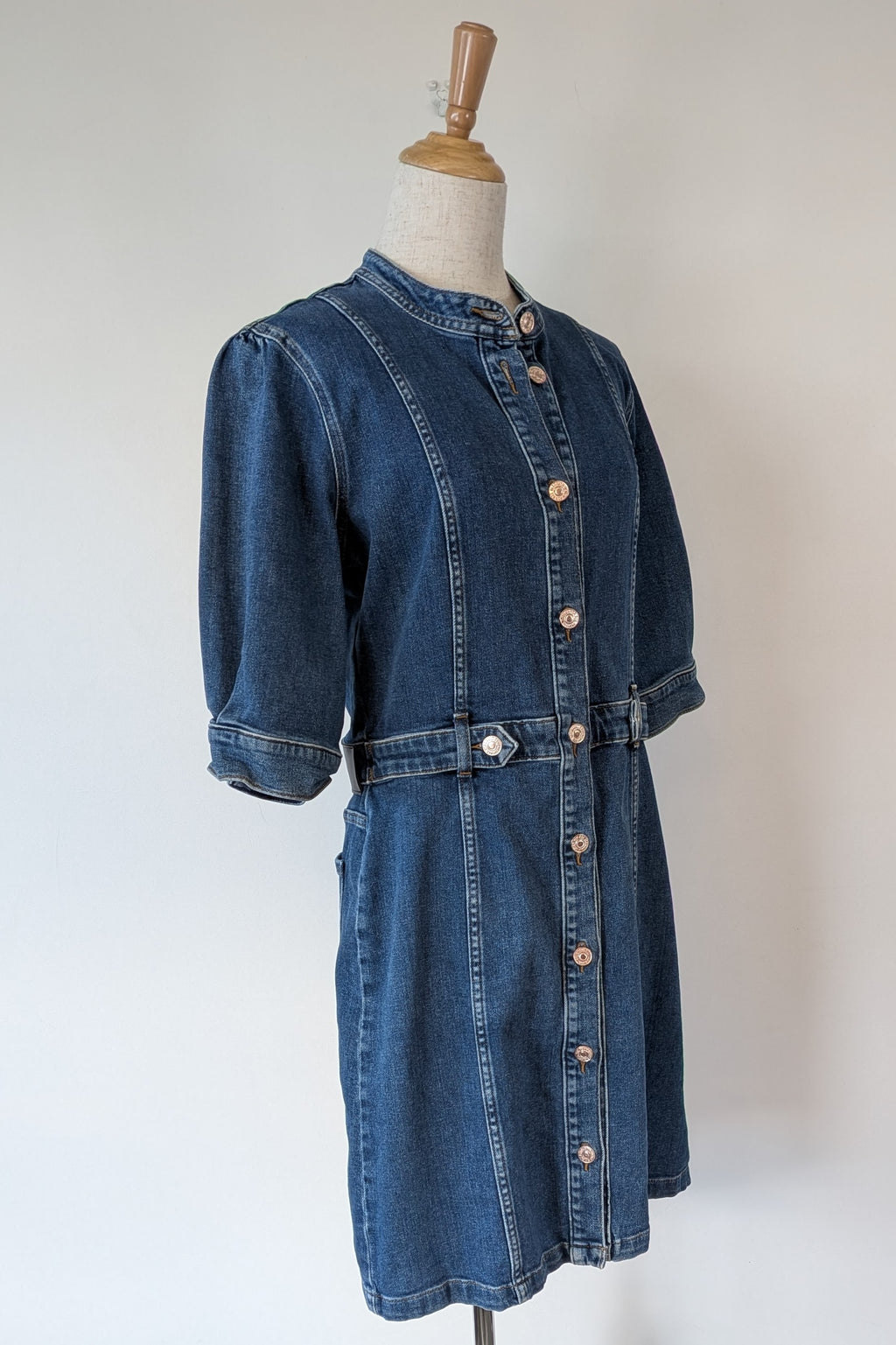 7 For All Mankind Cruise Marina Denim Mini Dress Size M