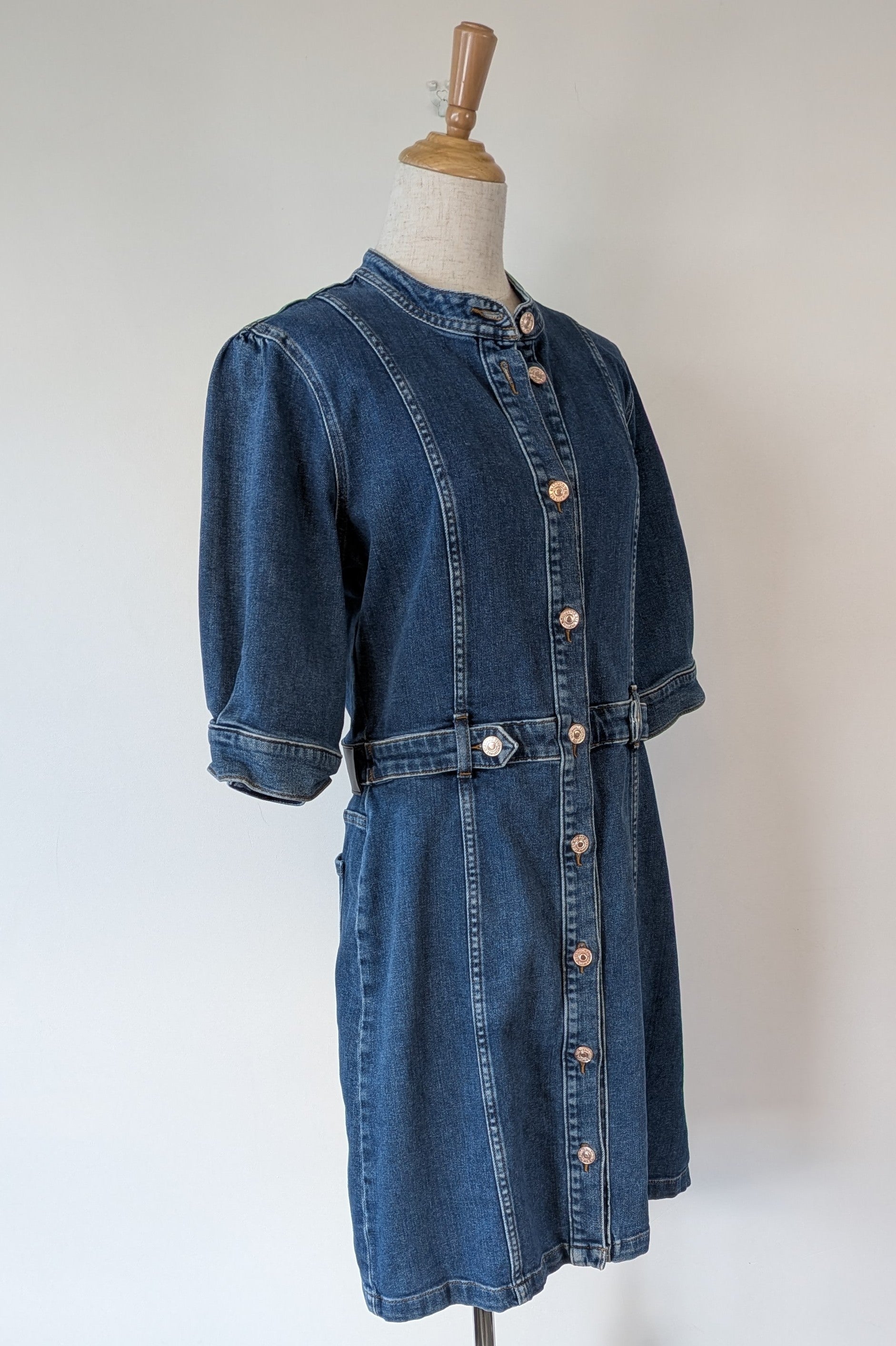 7 For All Mankind Cruise Marina Denim Mini Dress Size M