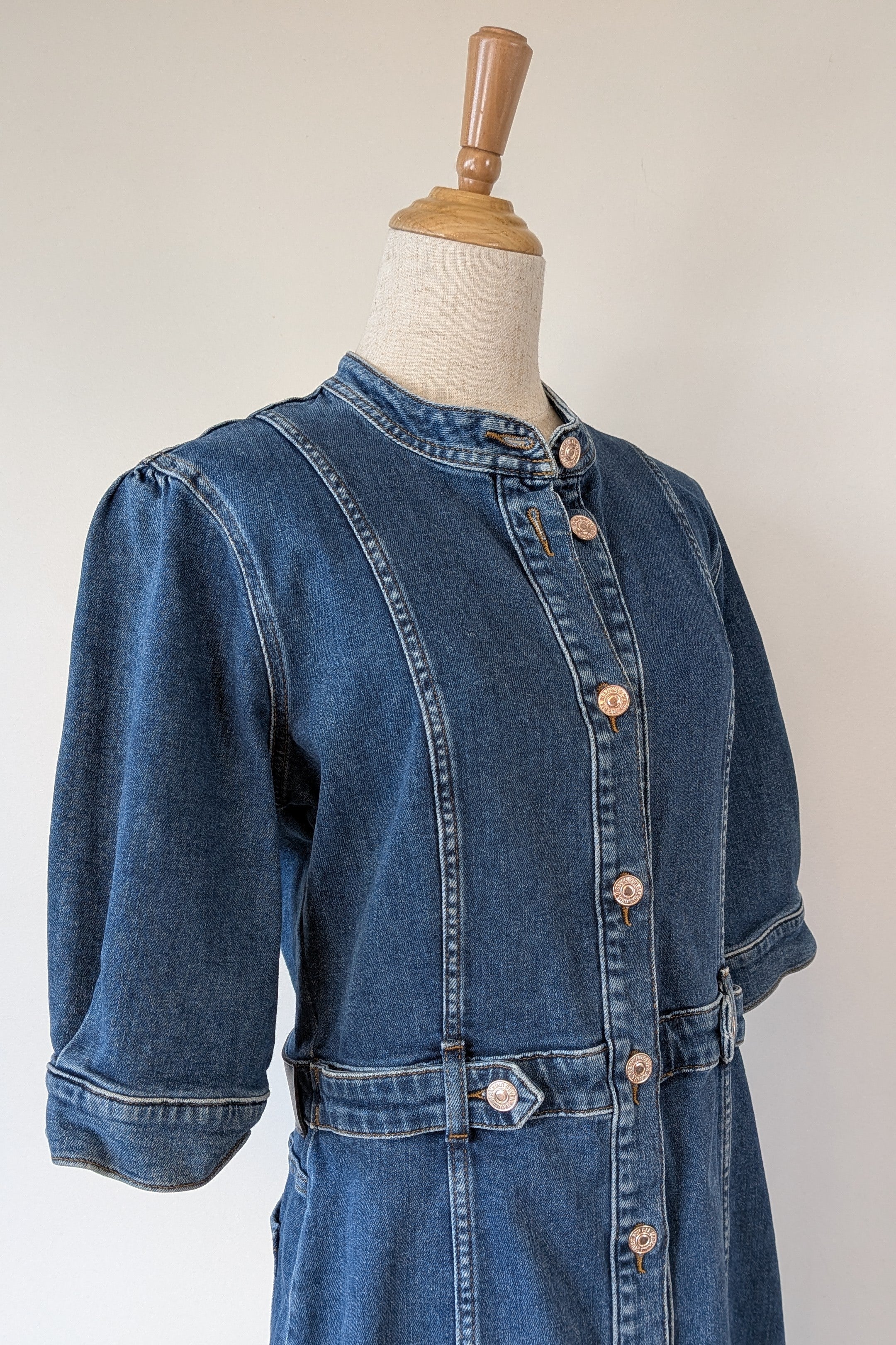 7 For All Mankind Cruise Marina Denim Mini Dress Size M