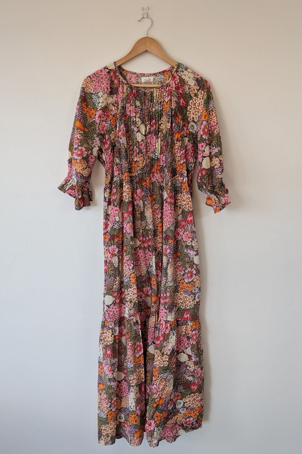 Fabrik Eden Floral Print Tiered Maxi Dress Size L