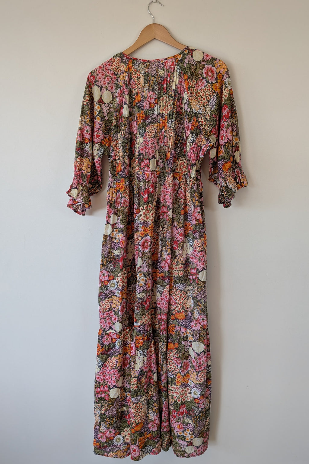 Fabrik Eden Floral Print Tiered Maxi Dress Size L