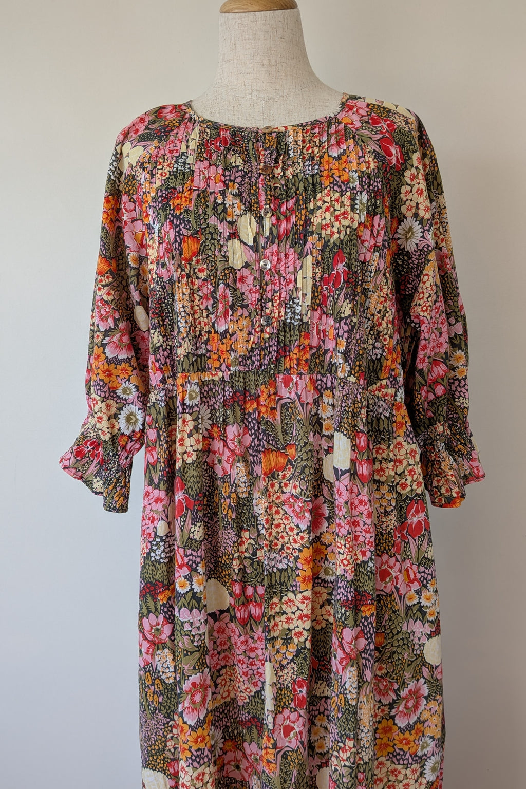 Fabrik Eden Floral Print Tiered Maxi Dress Size L
