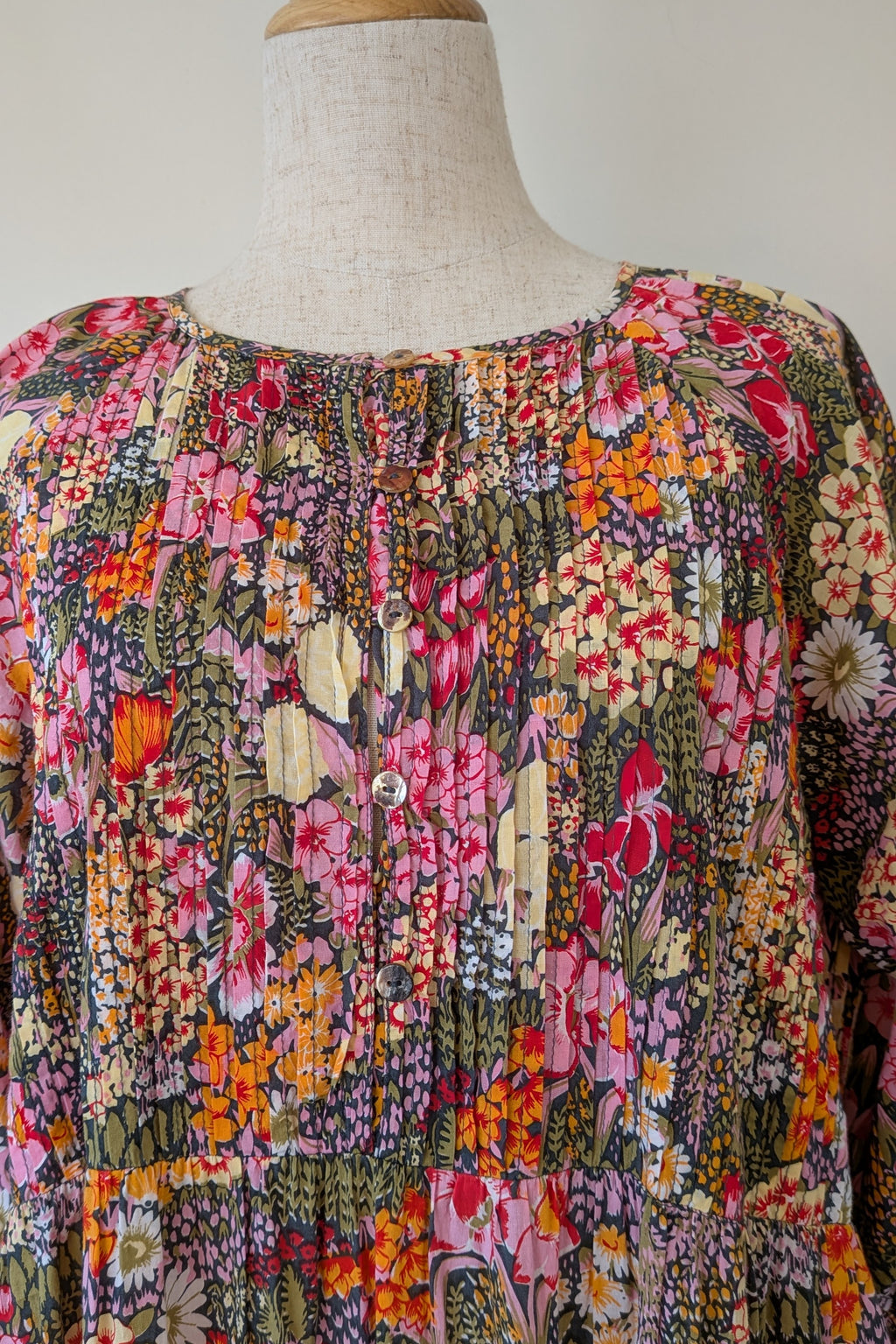 Fabrik Eden Floral Print Tiered Maxi Dress Size L