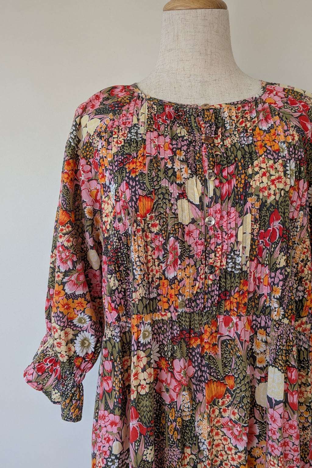 Fabrik Eden Floral Print Tiered Maxi Dress Size L
