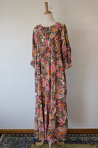 Fabrik Eden Floral Print Tiered Maxi Dress Size L