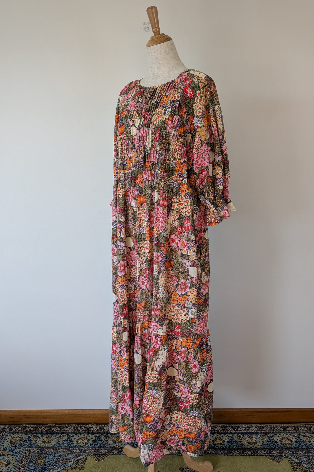 Fabrik Eden Floral Print Tiered Maxi Dress Size L