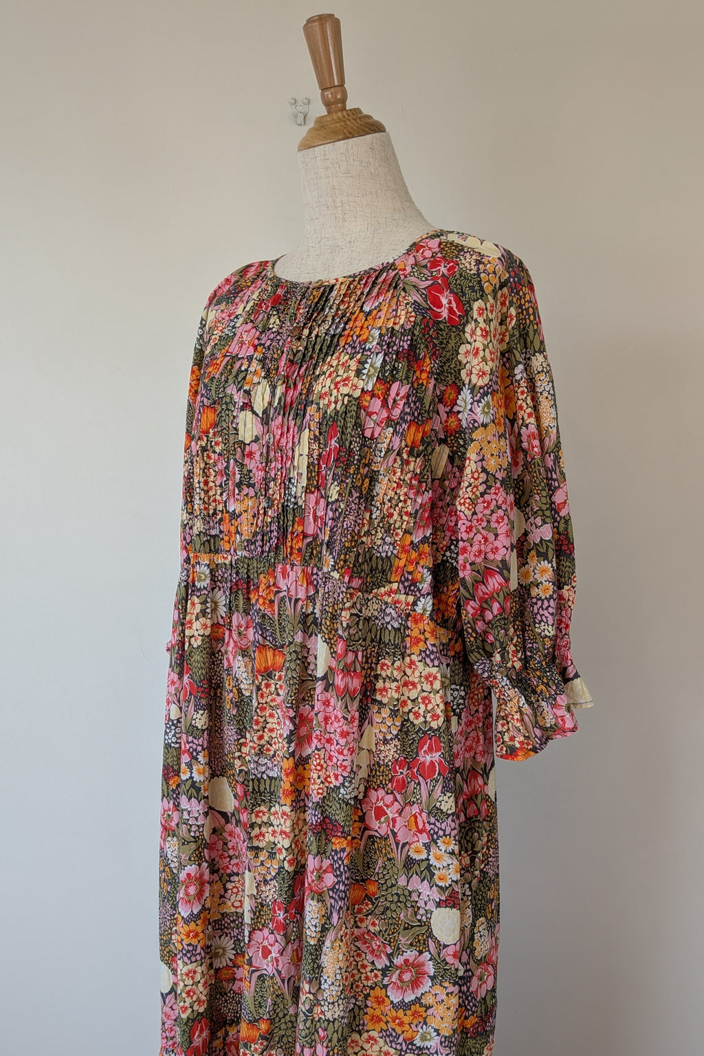 Fabrik Eden Floral Print Tiered Maxi Dress Size L