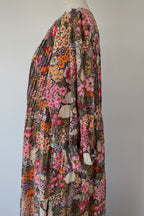 Fabrik Eden Floral Print Tiered Maxi Dress Size L