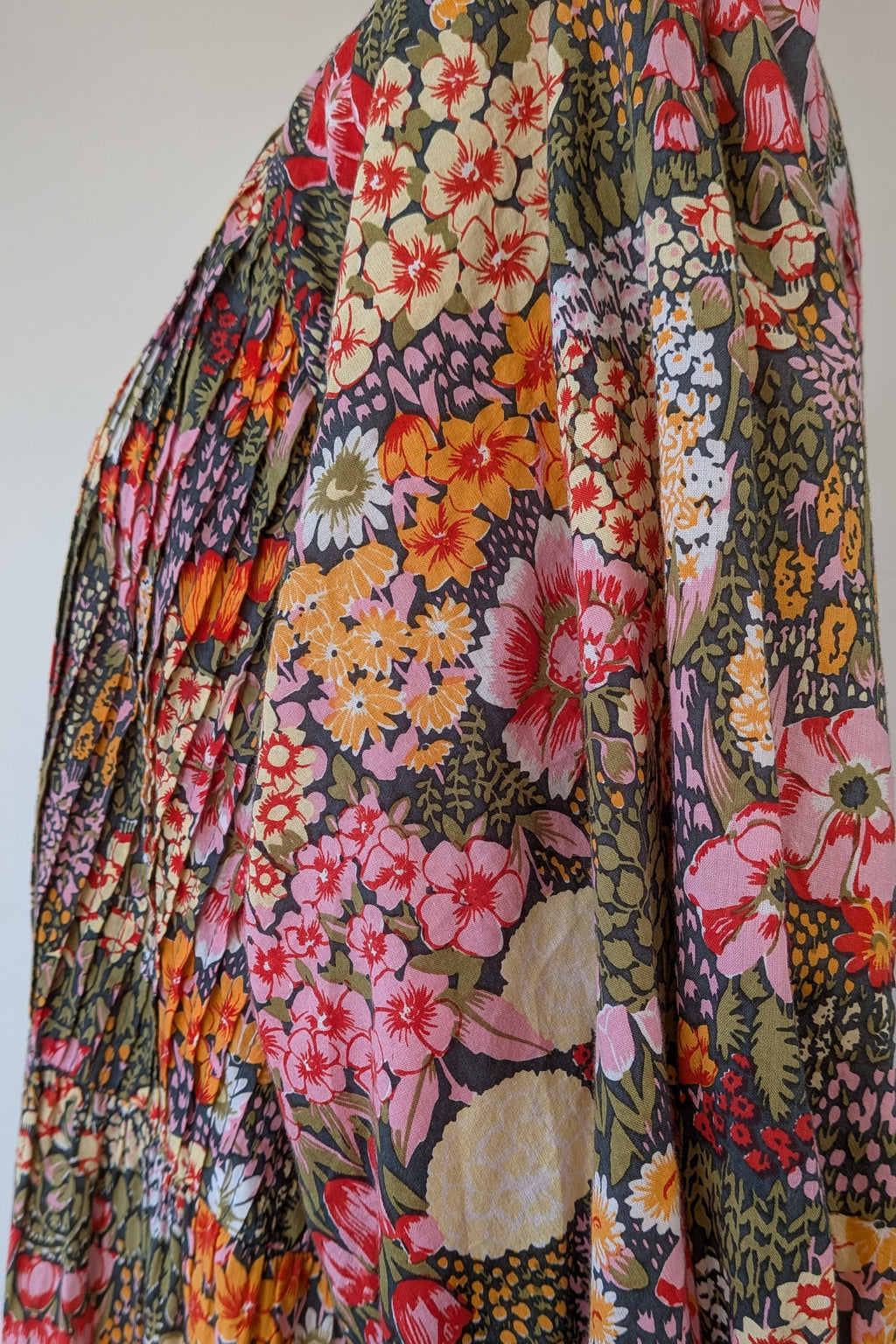 Fabrik Eden Floral Print Tiered Maxi Dress Size L