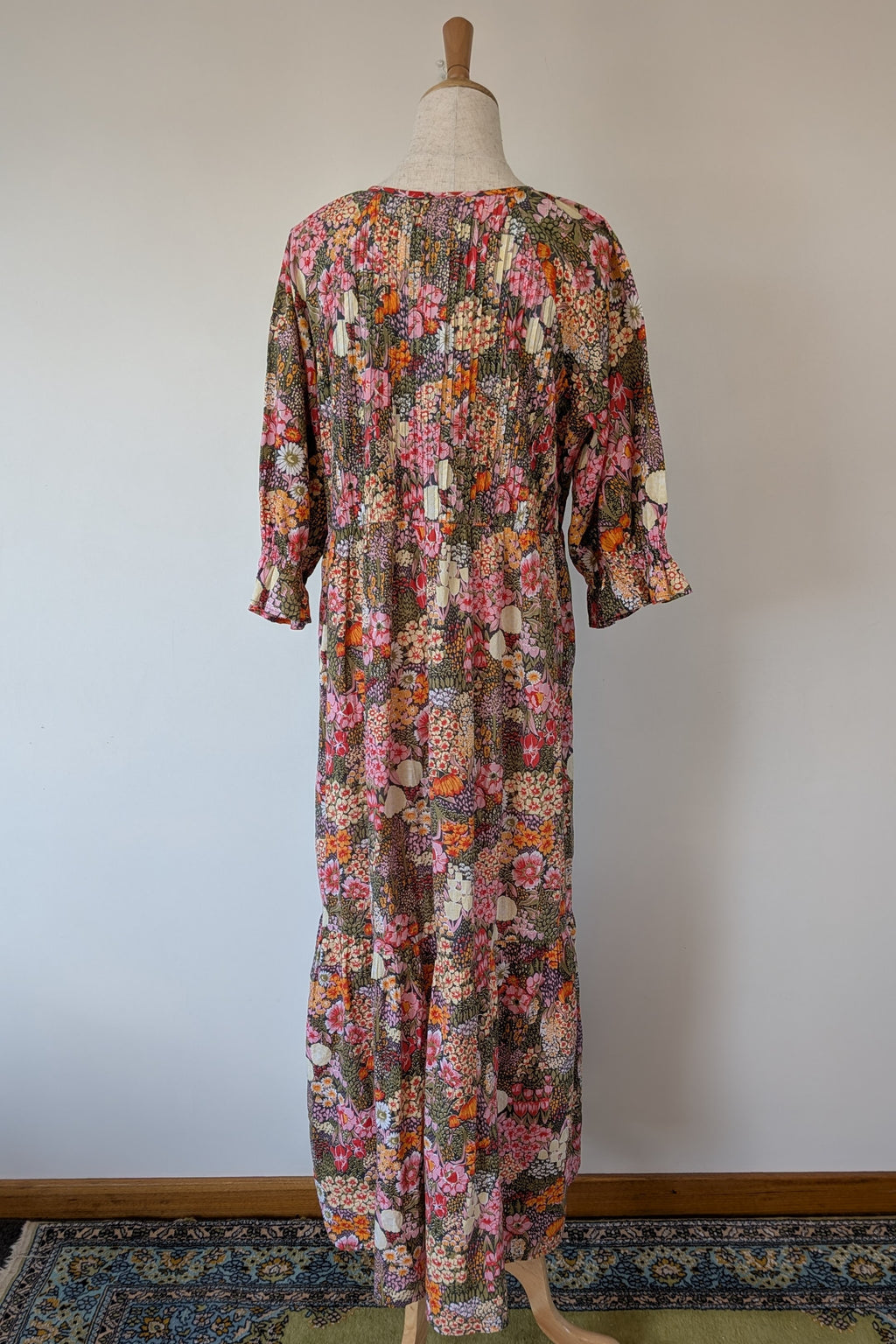 Fabrik Eden Floral Print Tiered Maxi Dress Size L