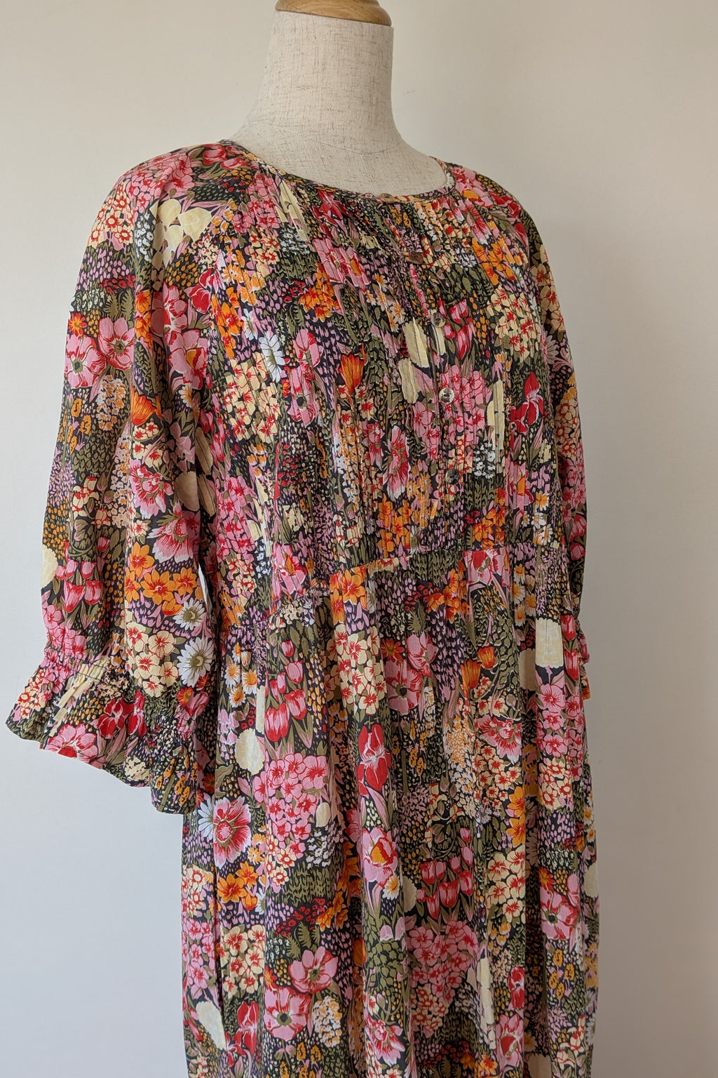 Fabrik Eden Floral Print Tiered Maxi Dress Size L