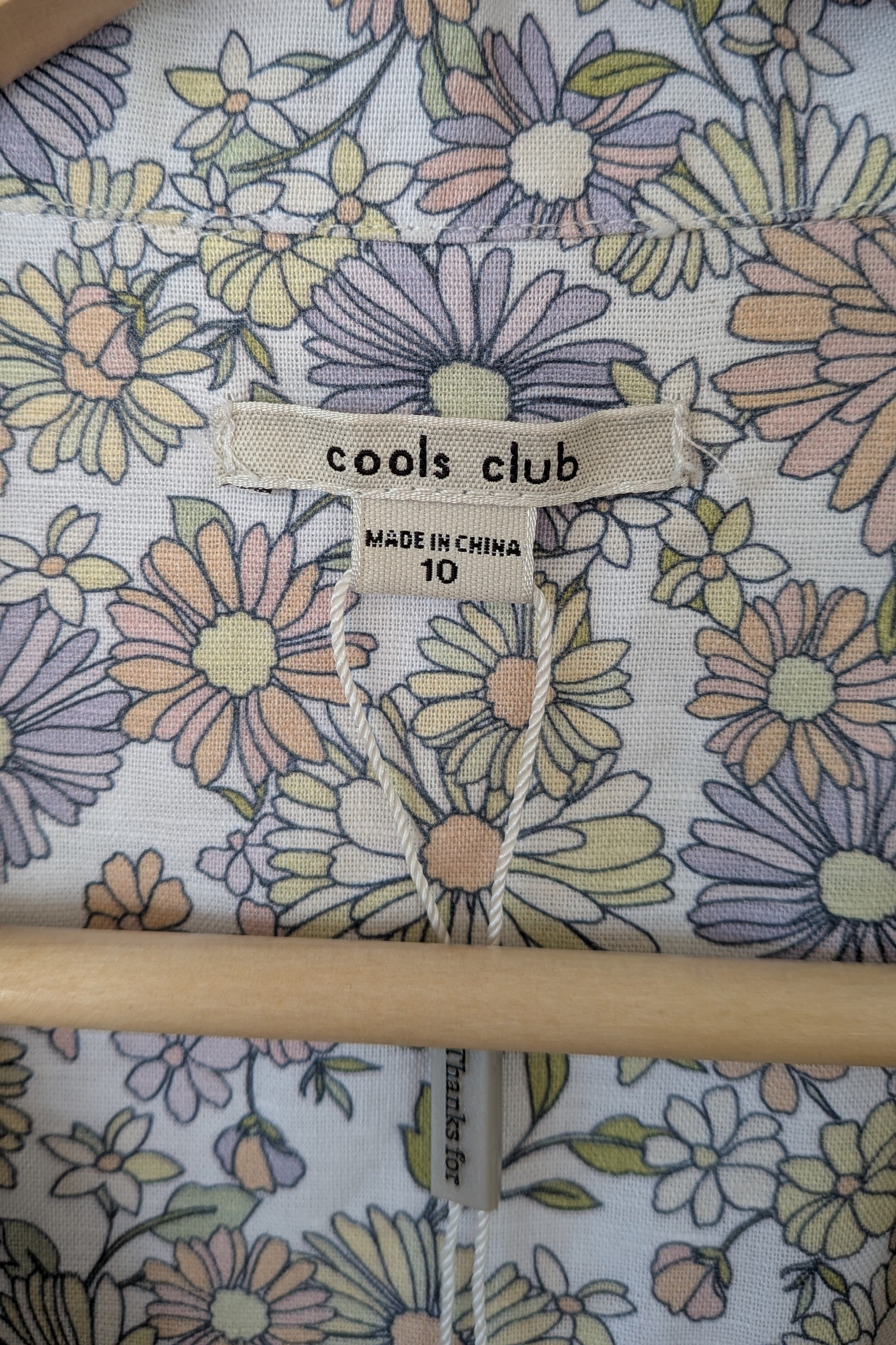 Cools Club Flower Power Safari Shirt Size 10 BNWT RRP $99