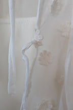 Lost Ink White Cold Shoulder Ruffle Dress with Daisy Mesh Embroidery Size 10