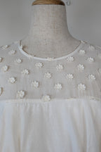 Lost Ink White Cold Shoulder Ruffle Dress with Daisy Mesh Embroidery Size 10