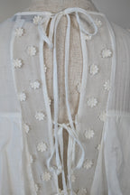 Lost Ink White Cold Shoulder Ruffle Dress with Daisy Mesh Embroidery Size 10