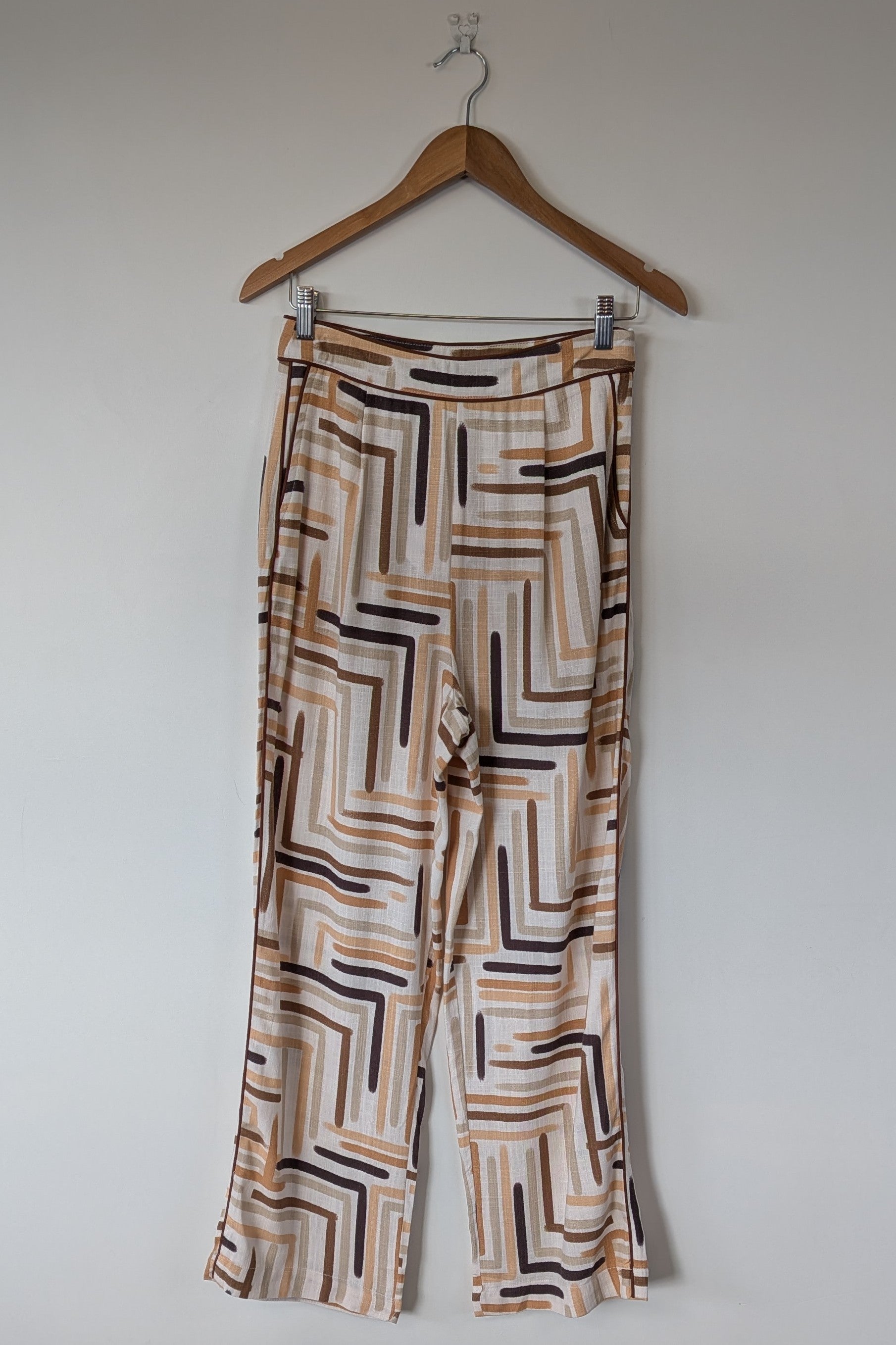 Ebby & I Linen Lux Phoenix Piping Pant Size 10 BNWT RRP $99.95