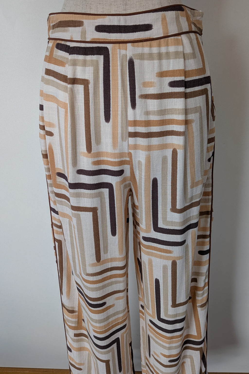 Ebby & I Linen Lux Phoenix Piping Pant Size 10 BNWT RRP $99.95