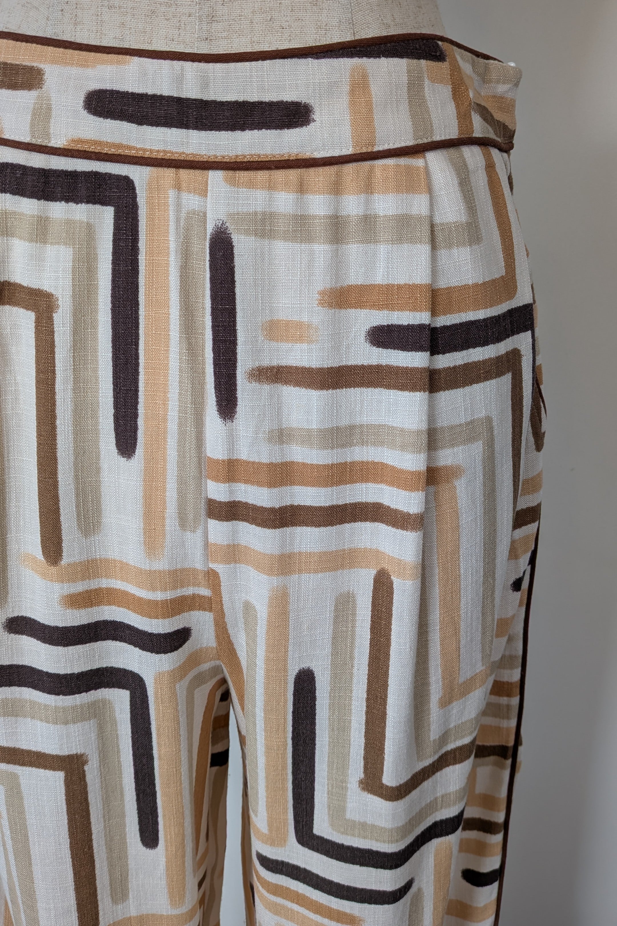 Ebby & I Linen Lux Phoenix Piping Pant Size 10 BNWT RRP $99.95