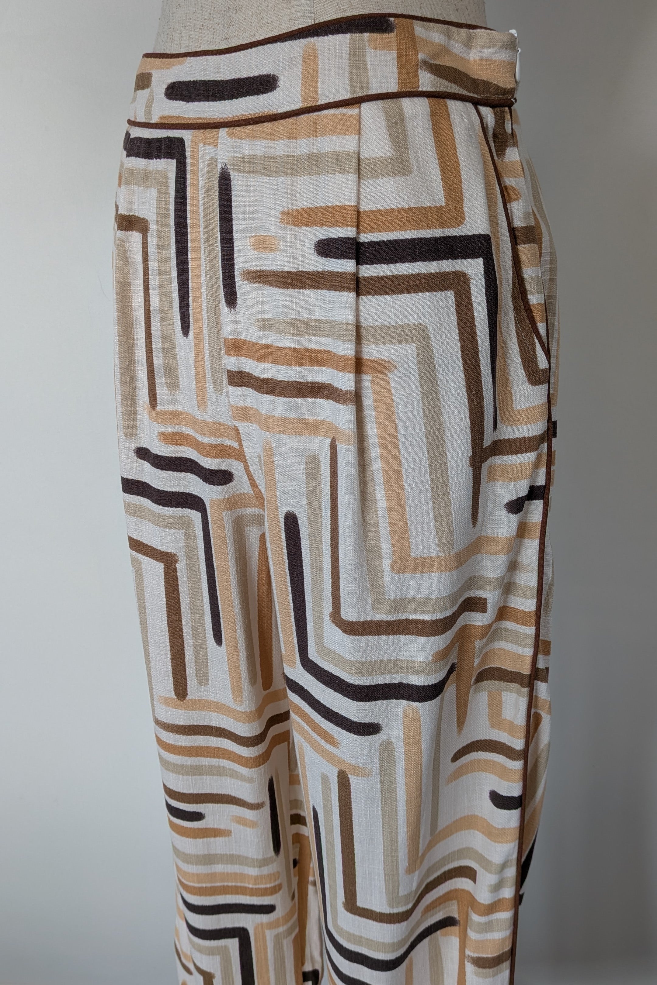 Ebby & I Linen Lux Phoenix Piping Pant Size 10 BNWT RRP $99.95