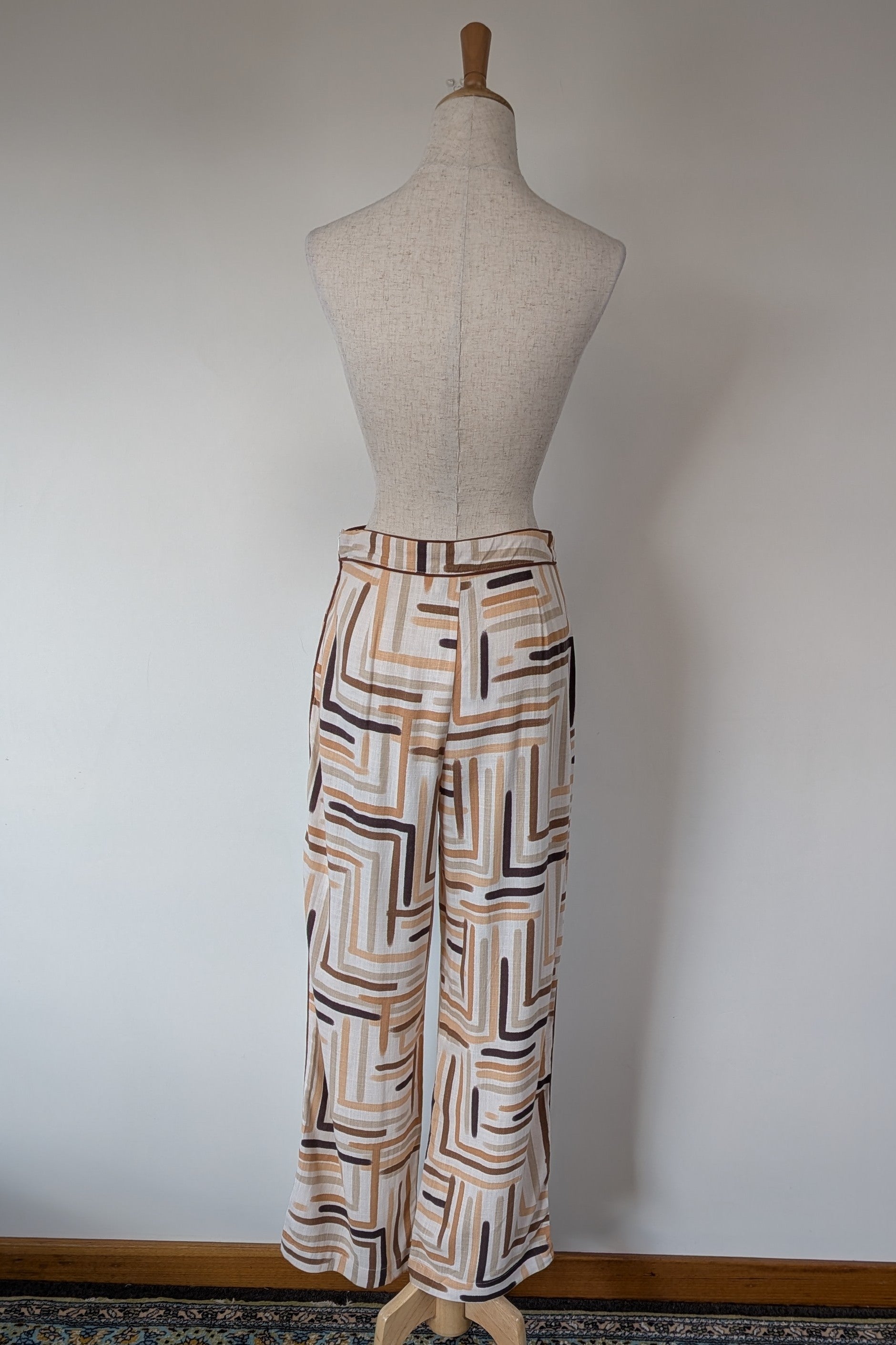Ebby & I Linen Lux Phoenix Piping Pant Size 10 BNWT RRP $99.95
