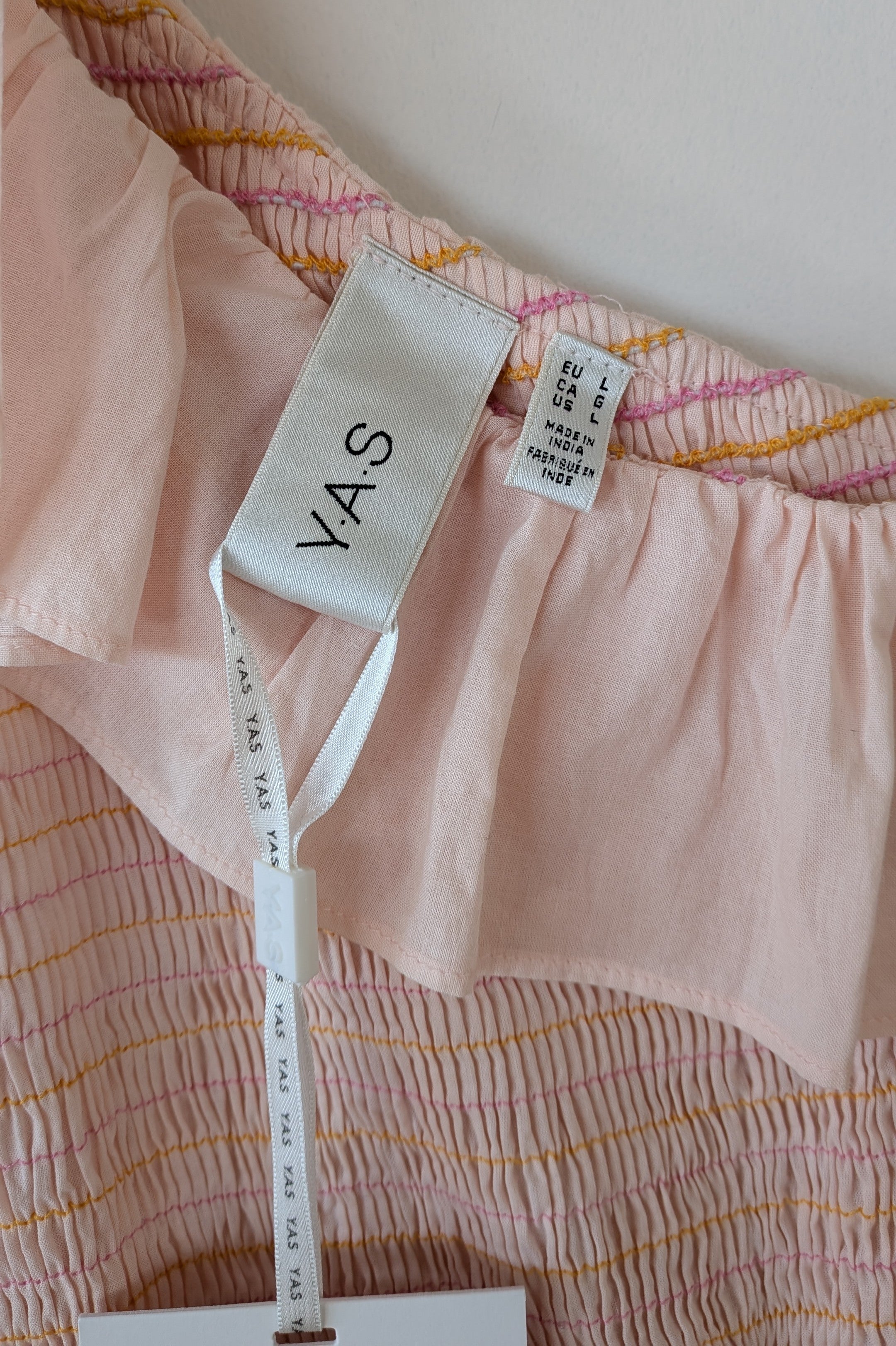 Y.A.S Yasfinna Embroidered One Shoulder Ankle Maxi Dress in Pearl Blush Size 12 BNWT RRP $199.95