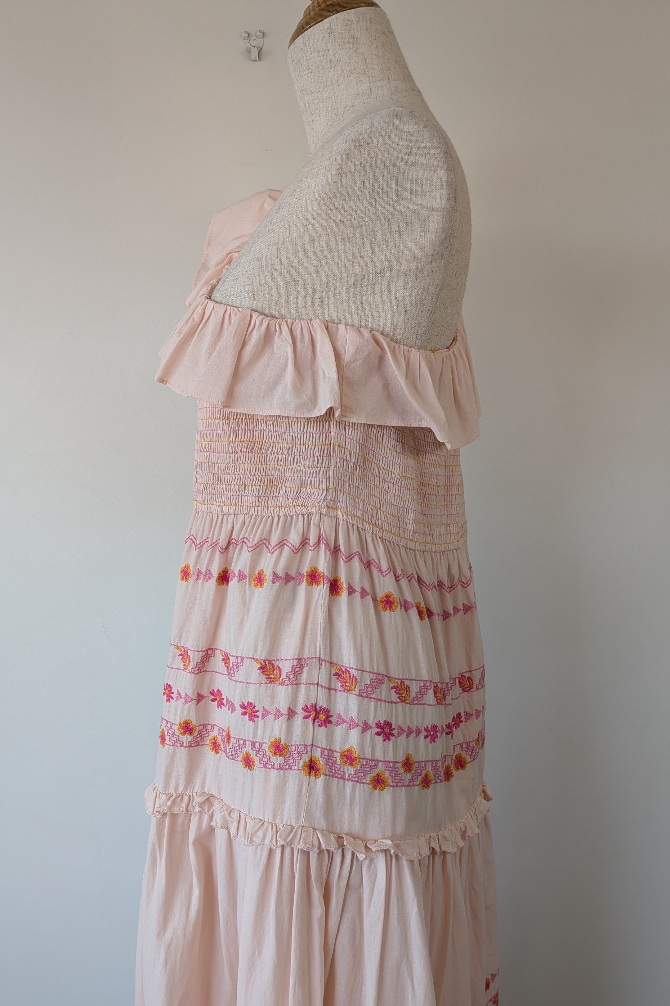 Y.A.S Yasfinna Embroidered One Shoulder Ankle Maxi Dress in Pearl Blush Size 12 BNWT RRP $199.95