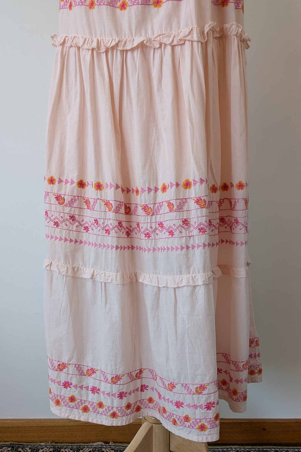 Y.A.S Yasfinna Embroidered One Shoulder Ankle Maxi Dress in Pearl Blush Size 12 BNWT RRP $199.95